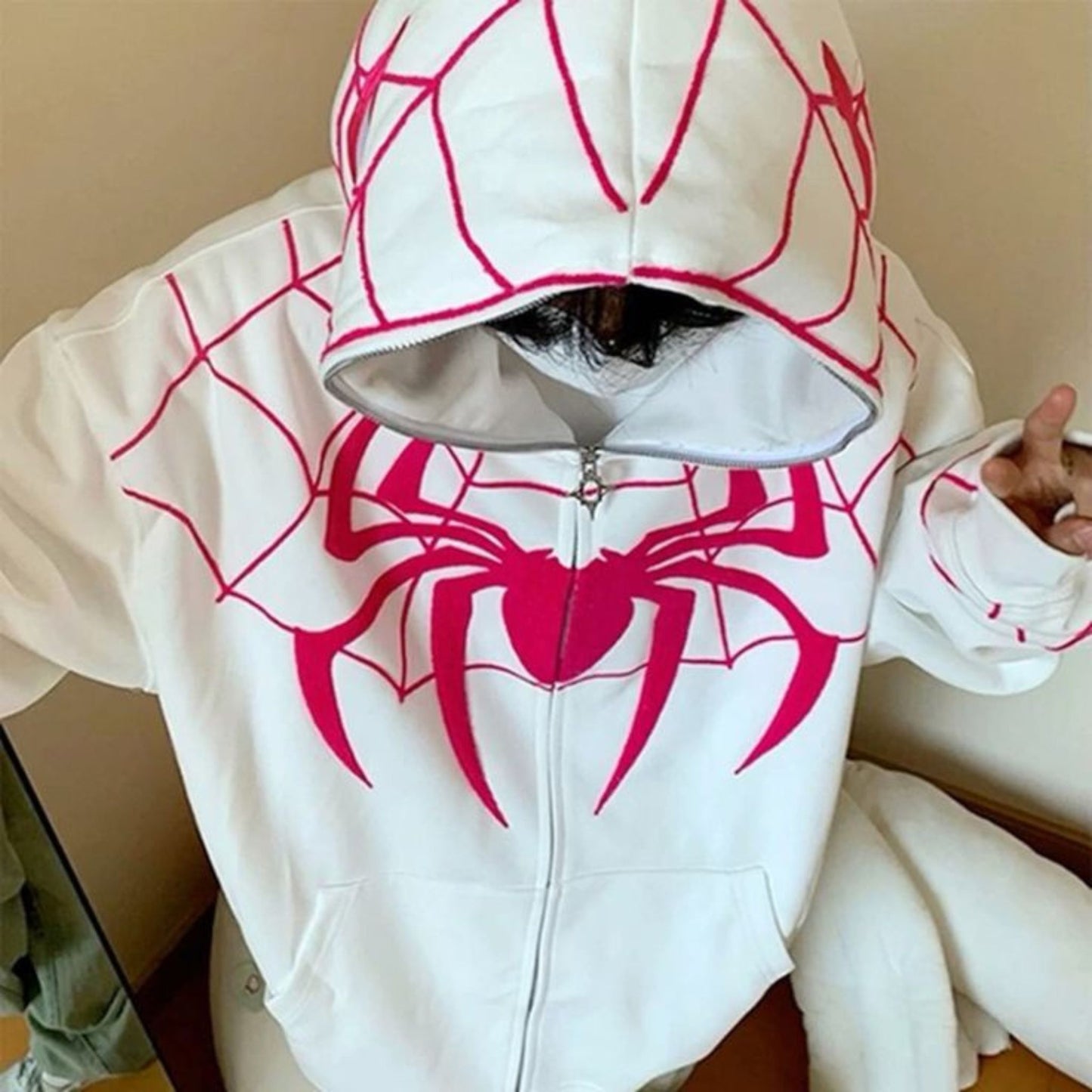 Urban Spider-men and women Web embroidery Hoodie