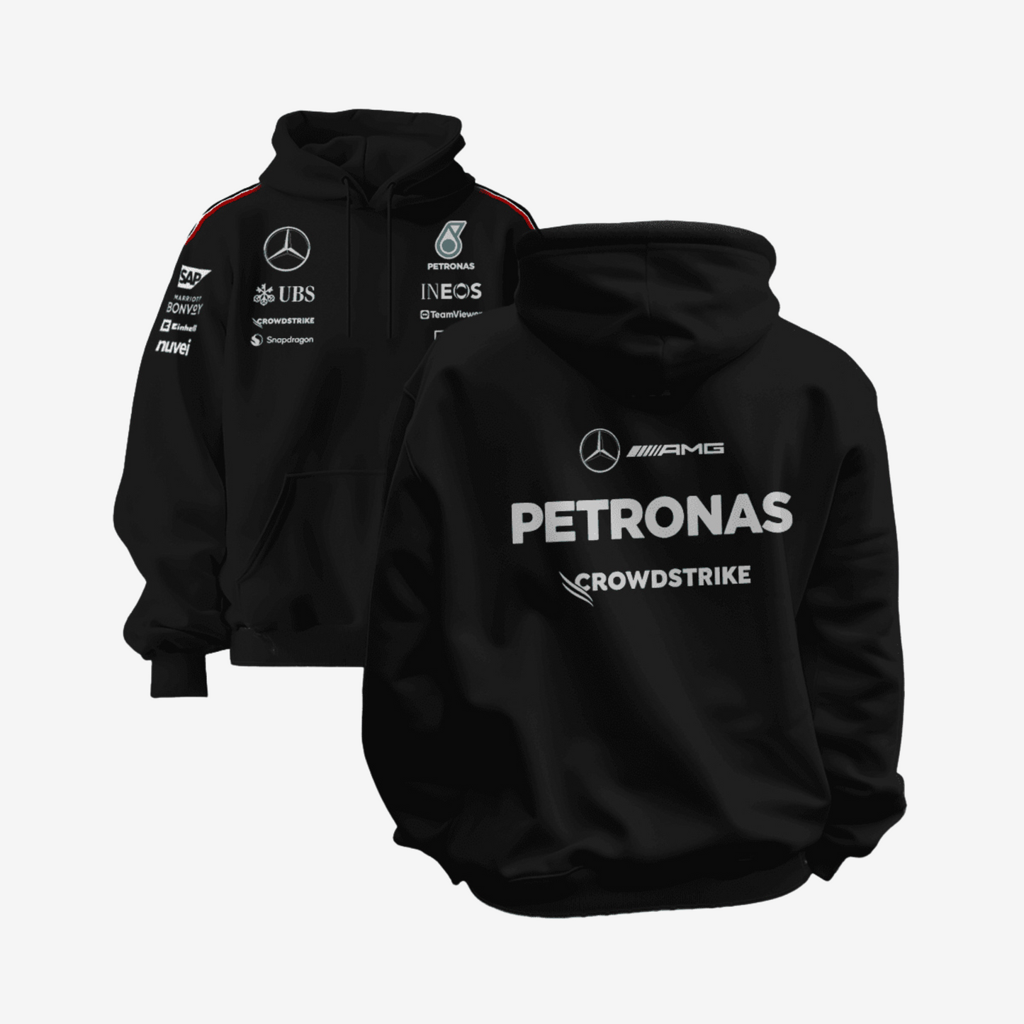 Petronas Mercedes AMG F1 Hoodie – Black Cotton Fleece