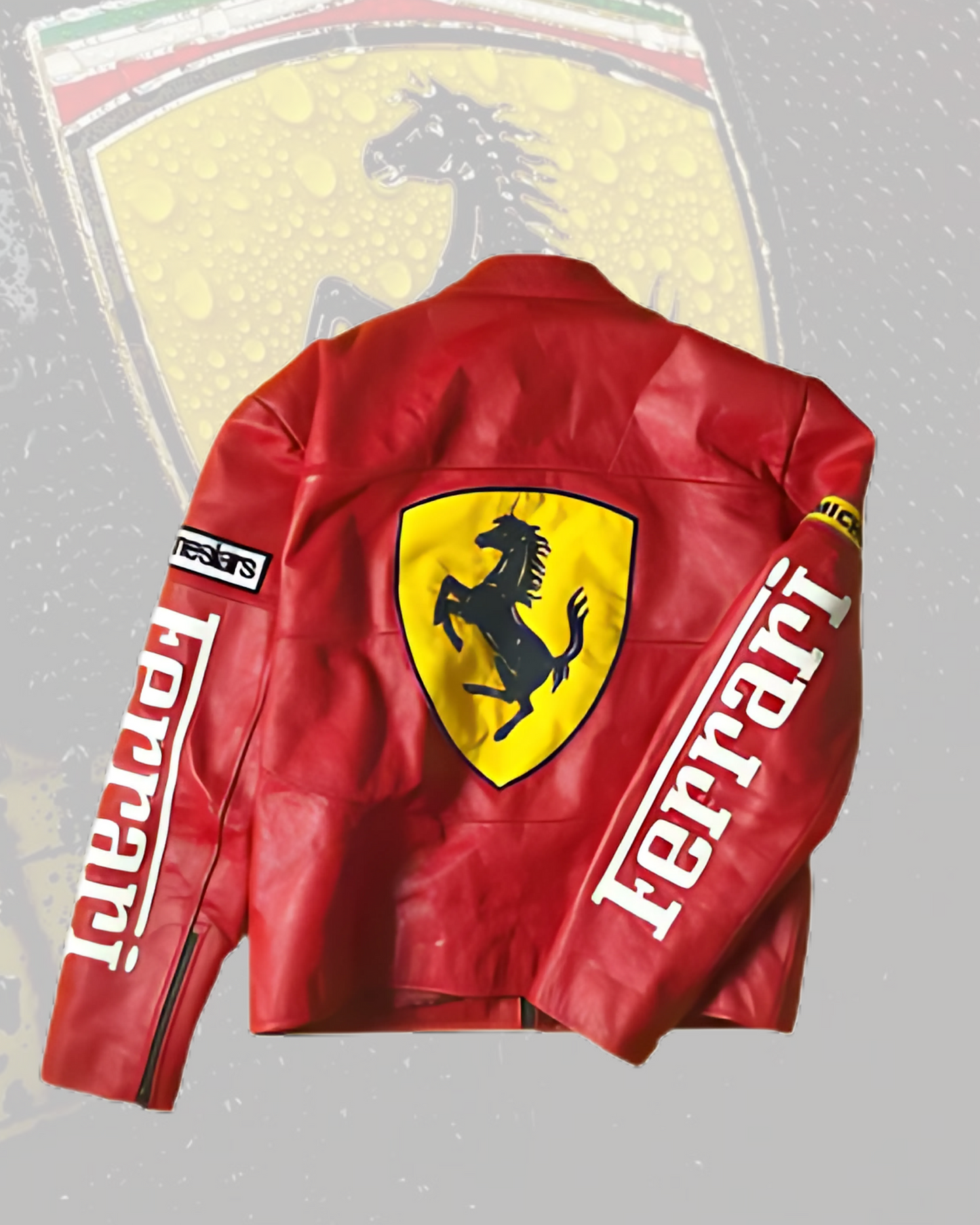 F1 RED FERRARI LEATHER UNISEX JACKET