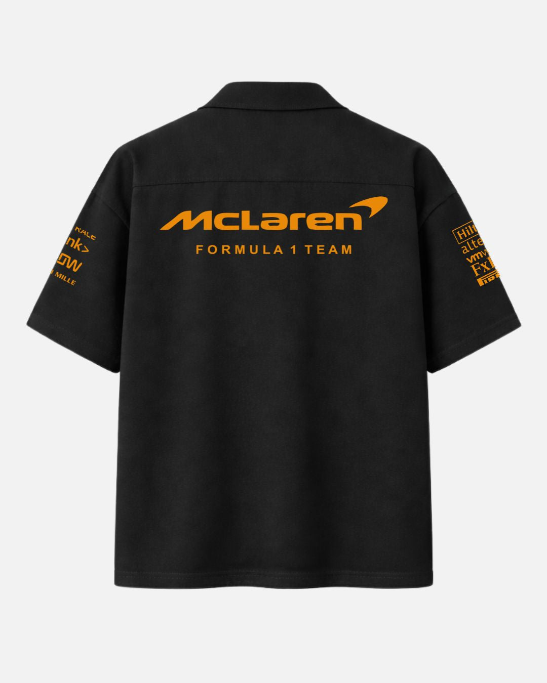 McLaren Formula One Black Oversized Shirt – Luxury Unisex Cuban Collar Streetwear | BombyyClothing