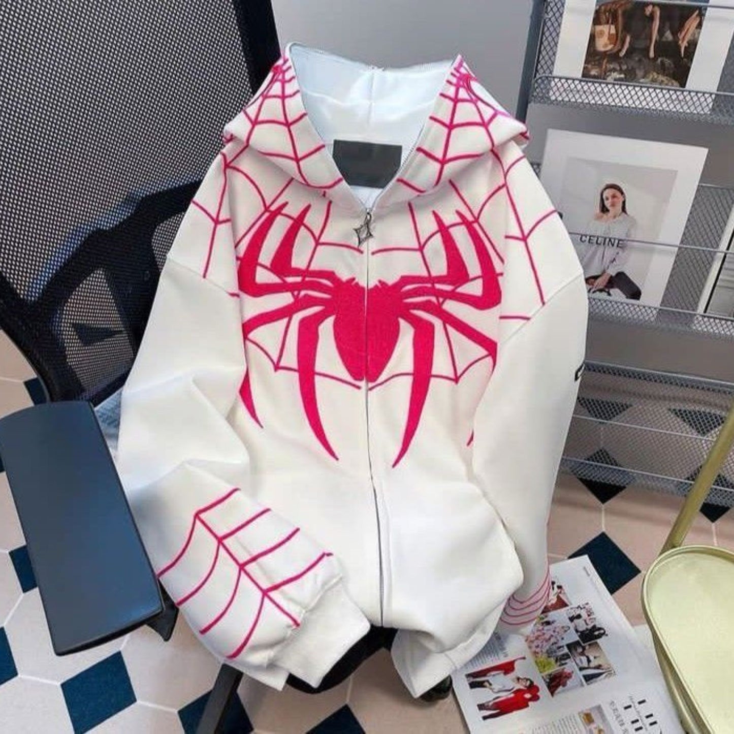 Urban Spider-men and women Web embroidery  Hoodie