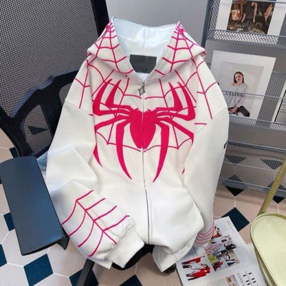 Urban Spider-men and women Web embroidery  Hoodie