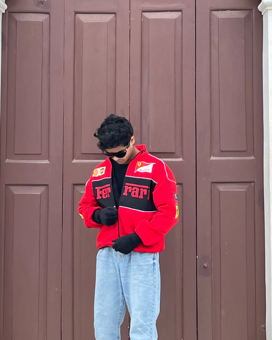 Red Ferrari F1 Speed Jacket | Motorsport & Streetwear Fusion