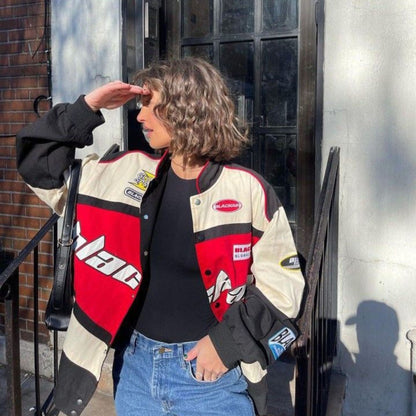 Red Blackair Vintage Racing Jacket – Iconic Style Meets Motorsport Heritage