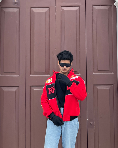 Red Ferrari F1 Speed Jacket | Motorsport & Streetwear Fusion