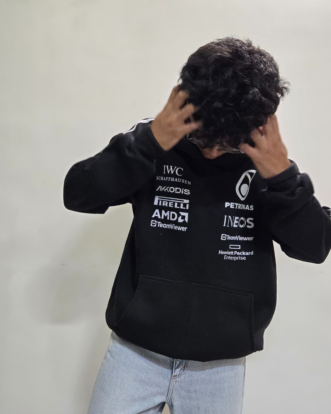 AMG Petronas Inspired Half Zip Polo Sweatshirt Black – Premium All Season Wear