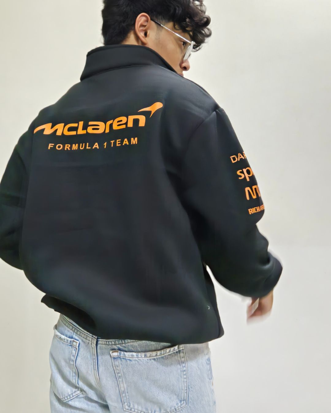 BombyyClothings McLaren Formula 1 Inspired Vintage Half Zip Polo Sweatshirt – Premium Edition