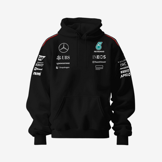 Petronas Mercedes AMG F1 Hoodie – Black Cotton Fleece