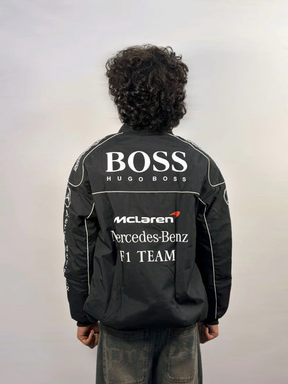 Mercedes McLaren F1 Vintage Parachute Puffer Jacket