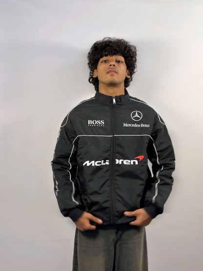 Mercedes McLaren F1 Vintage Parachute Puffer Jacket