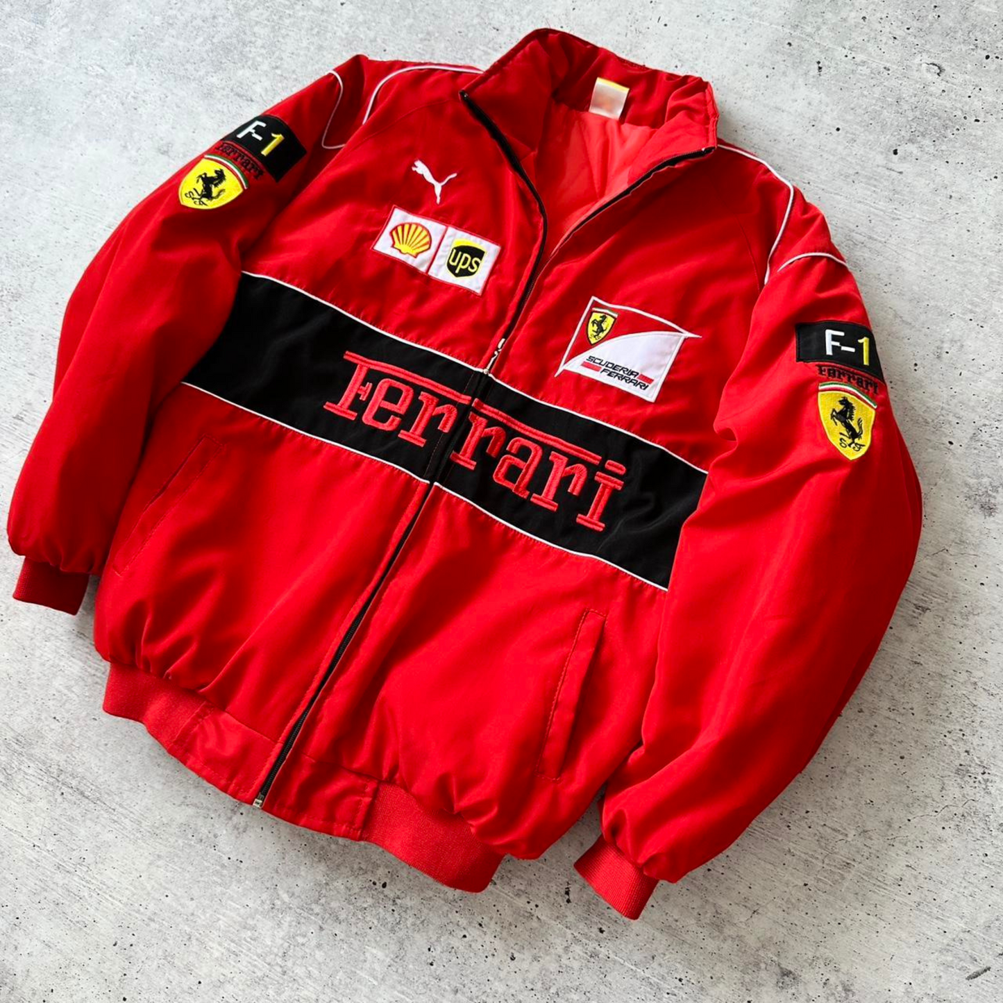 Red Ferrari F1 Speed Jacket | Motorsport & Streetwear Fusion