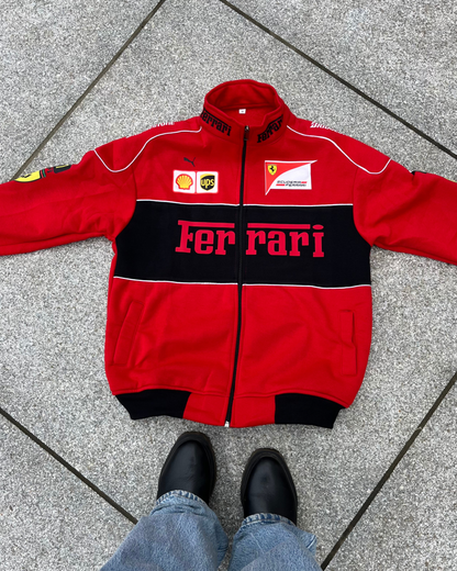 Red Ferrari F1 Speed Jacket | Motorsport & Streetwear Fusion