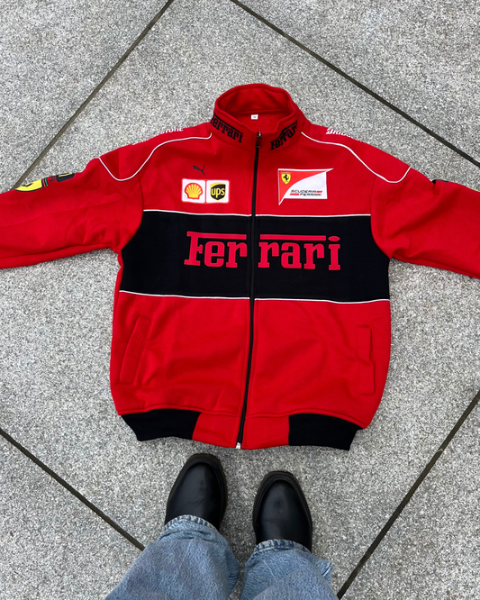 Red Ferrari F1 Speed Jacket | Motorsport & Streetwear Fusion