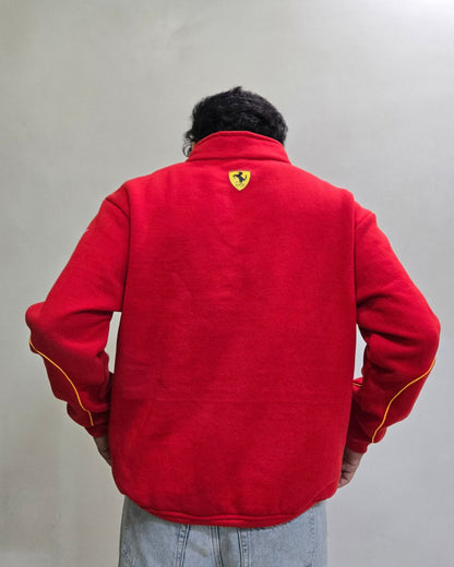 BombyyClothings Scuderia F1 Ferrari Inspired Vintage Half Zip Polo – Explore Upgrade Edition