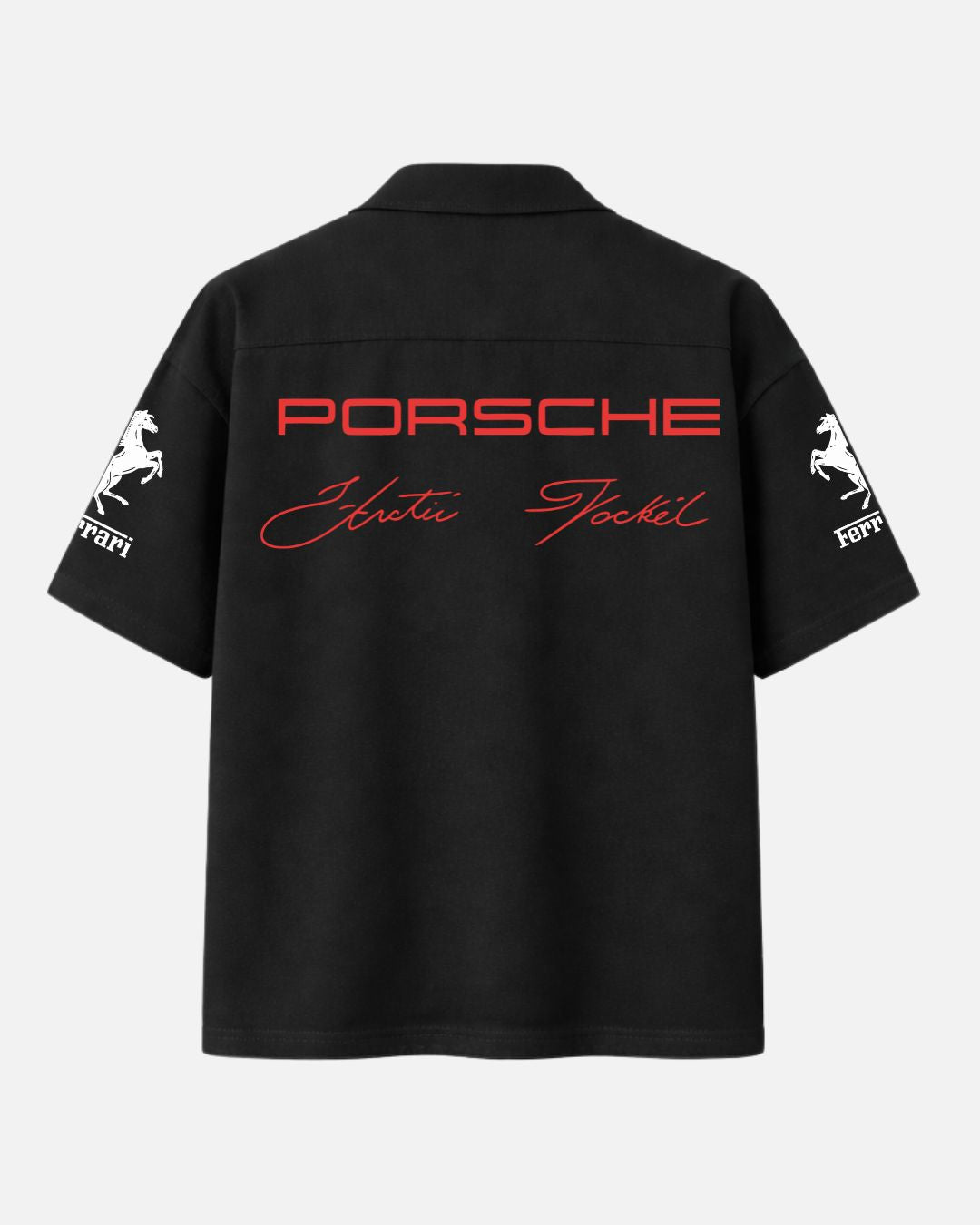 Porsche Motorsport Black Oversized Shirt – Premium Unisex Cuban Collar Streetwear | BombyyClothing