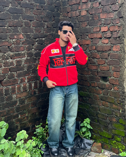 Red Ferrari F1 Speed Jacket | Motorsport & Streetwear Fusion