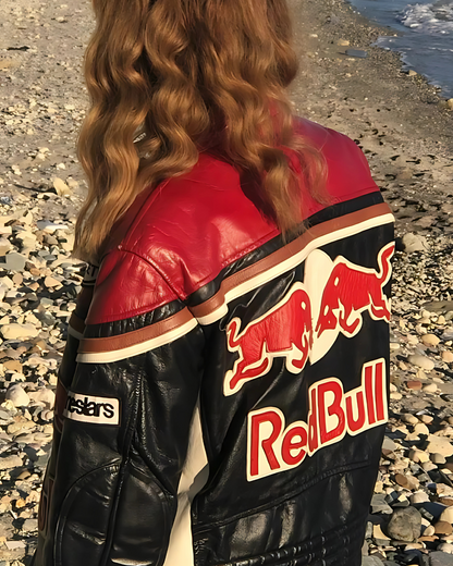 Red Bull Racing Leather Jacket – Premium Streetwear for Motorsport Enthusiasts L