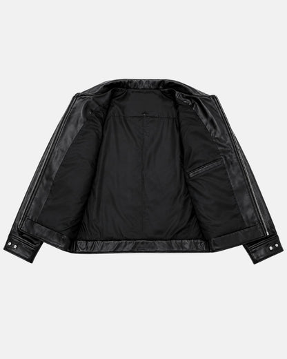 Men's Premium Vintage Black  Leather Jacket | Wrinkle Resistant Synthetic Leather | Bombyy