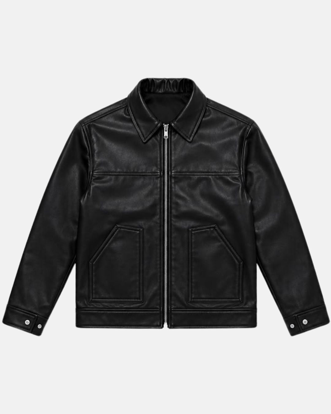 Men's Premium Vintage Black  Leather Jacket | Wrinkle Resistant Synthetic Leather | Bombyy