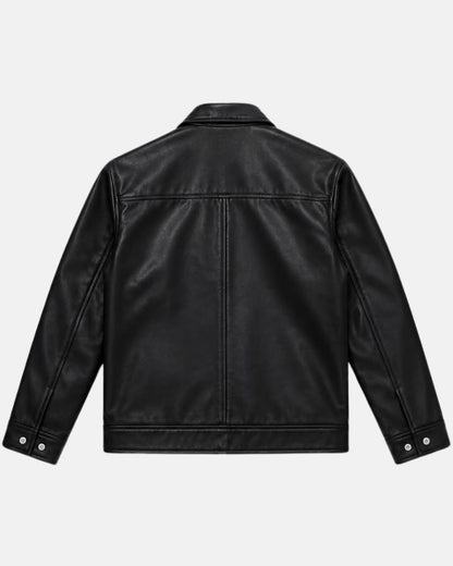 Men's Premium Vintage Black  Leather Jacket | Wrinkle Resistant Synthetic Leather | Bombyy