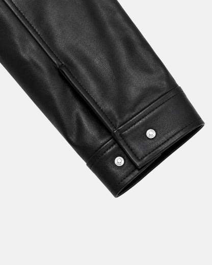 Men's Premium Vintage Black  Leather Jacket | Wrinkle Resistant Synthetic Leather | Bombyy