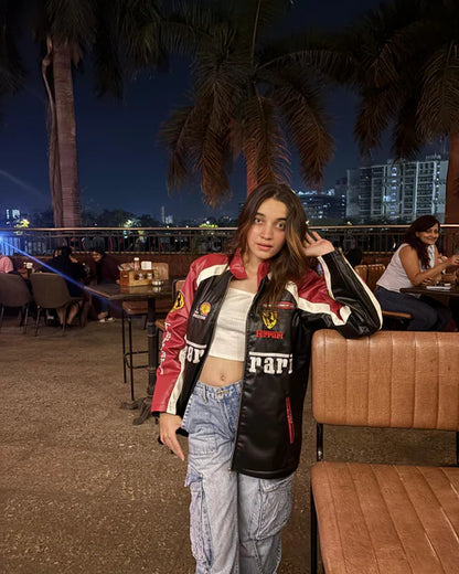 F1 Ferrari Bridgestone Leather Racing Jacket – BombyyClothings Exclusive