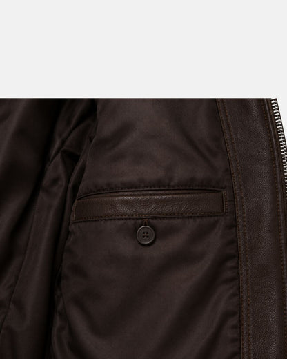Bombyy Dark Brown Premium Leather Jacket – Regular Fit | All-Season Classic