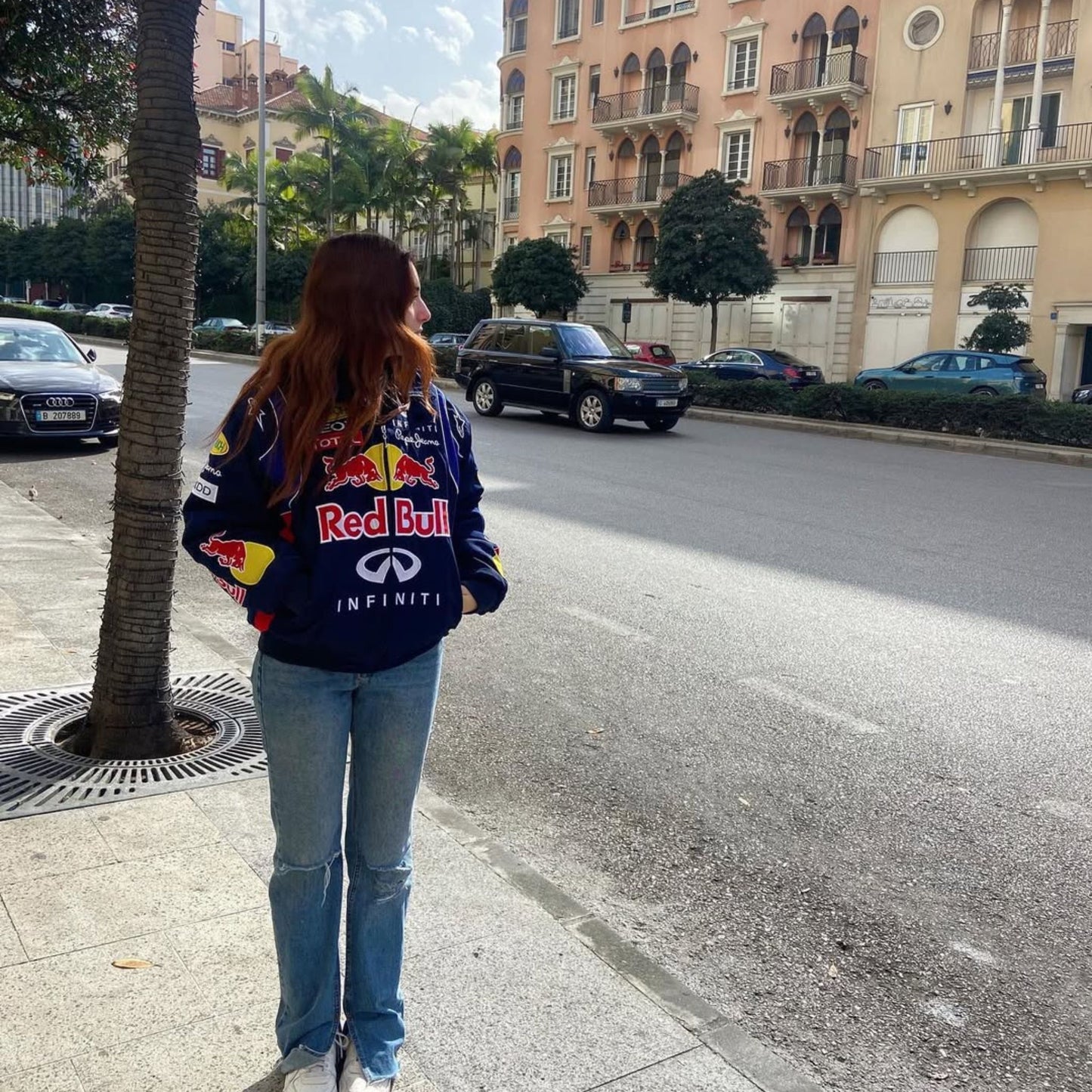 Parachute F1 Vintage Red Bull Embroidery Puffer Jacket, a premium blend of motorsport heritage and streetwear fashion.