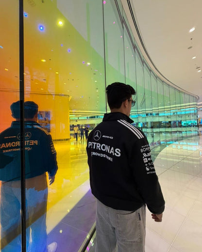 AMG Petronas Inspired Half Zip Polo Sweatshirt Black – Premium All Season Wear