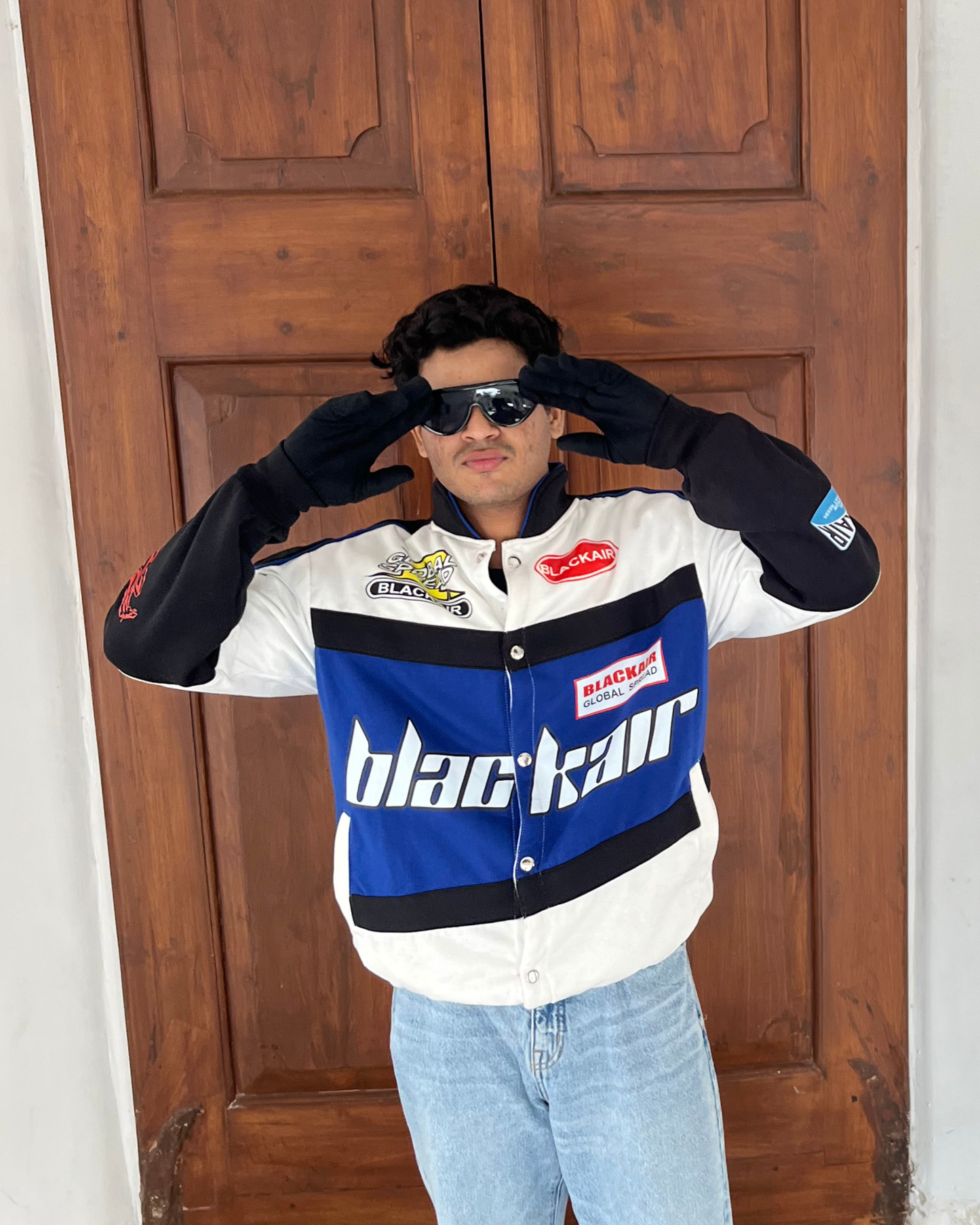 blue black air jacket vintage streetwear premium quality men Bombyy Clothing