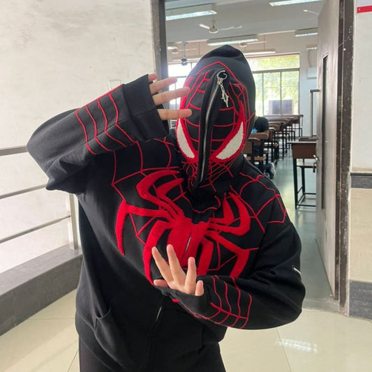 Bombyy unisex Spider-Man web hoodie, premium fabric, stylish urban fit, inspired by Marvel superhero fashion.