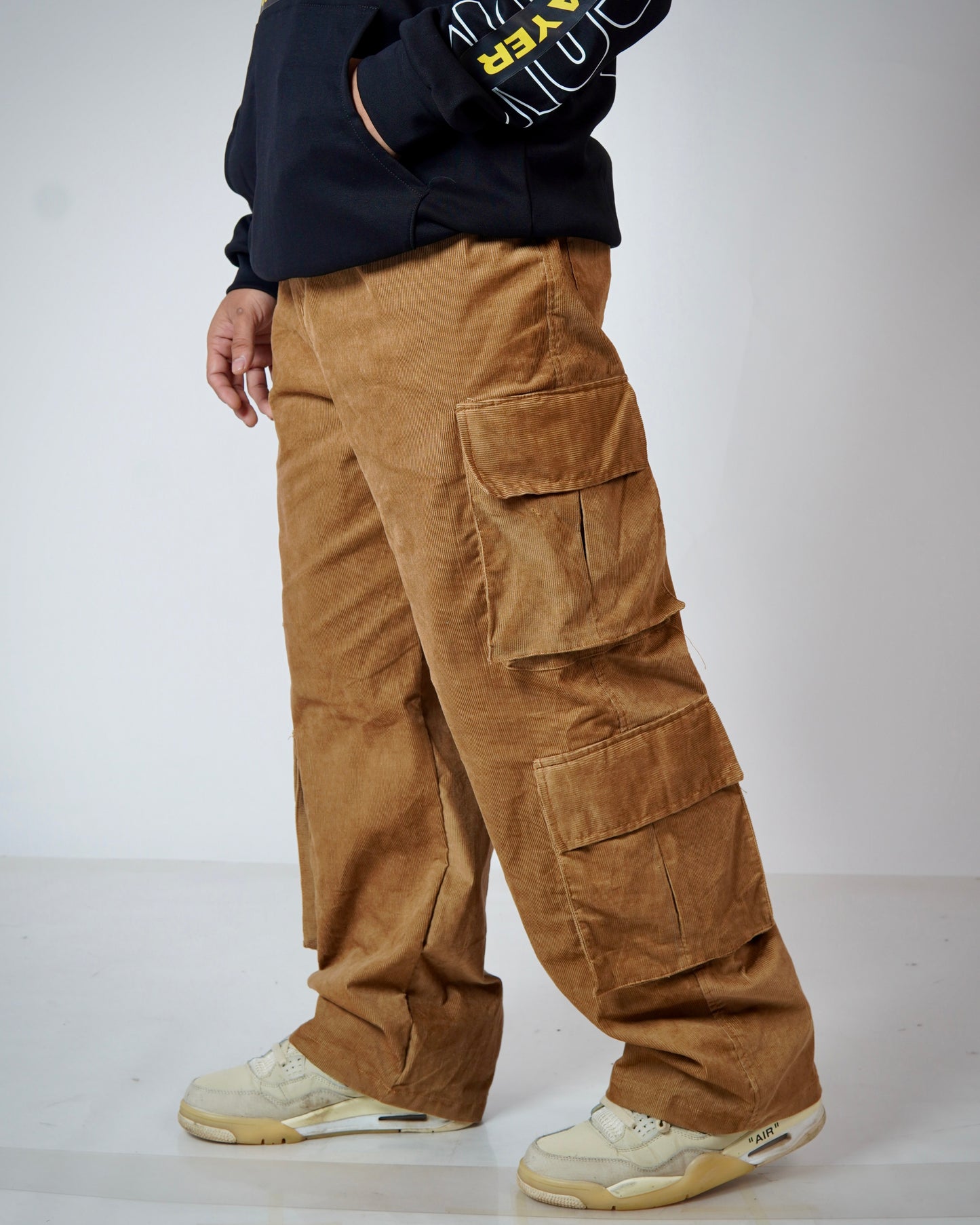 Brown Corduroy 6-Pocket Cargo Pants – Functional Streetwear with Aesthetic Utility | Bombyy Clothings