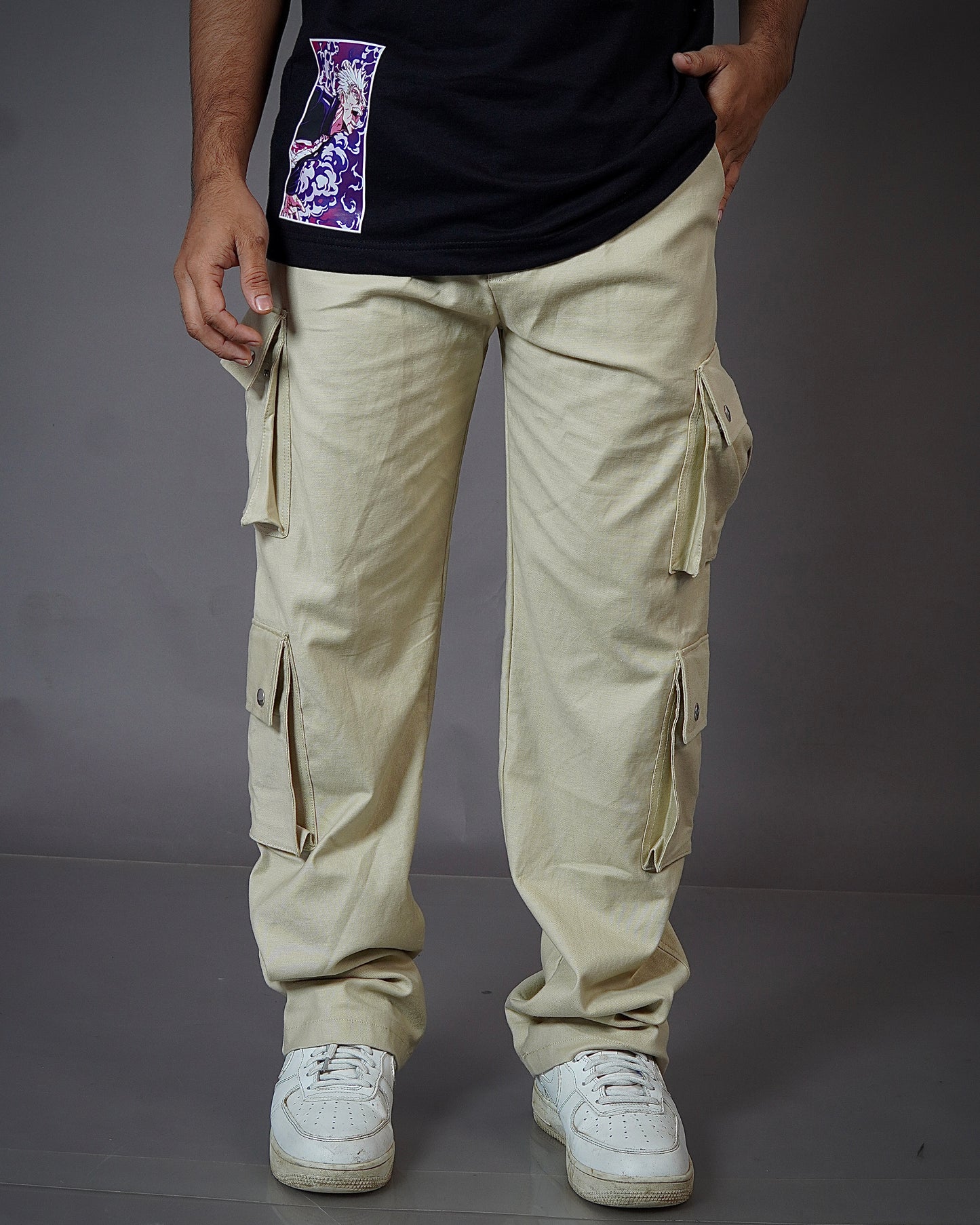 Beige 6-Pocket Cargo Pants – Functional Streetwear with Aesthetic Utility | Bombyy Clothings