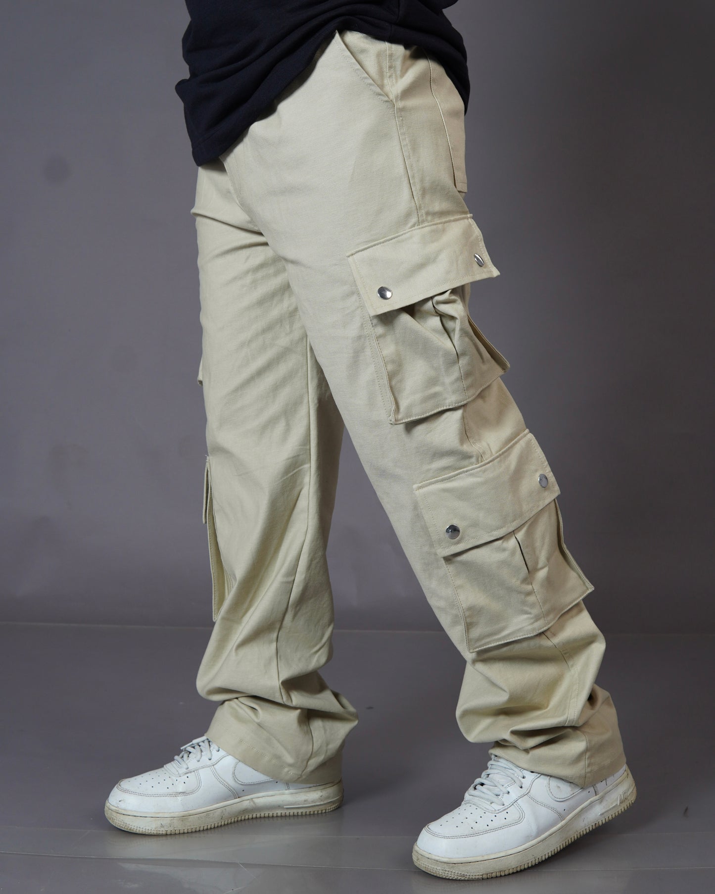 Beige 6-Pocket Cargo Pants – Functional Streetwear with Aesthetic Utility | Bombyy Clothings