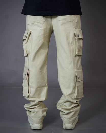 Beige 6-Pocket Cargo Pants – Functional Streetwear with Aesthetic Utility | Bombyy Clothings