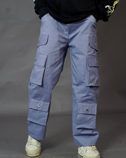 Grey 6-Pocket Cargo Pants – Functional Streetwear with Aesthetic Utility | Bombyy Clothings