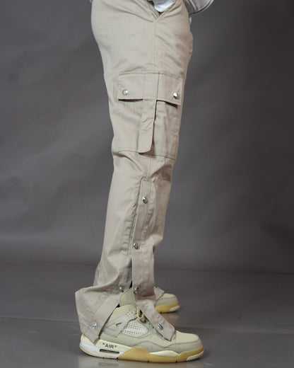 Cream 6-Pocket Cargo Pants – Functional Streetwear with Aesthetic Utility | Bombyy Clothings