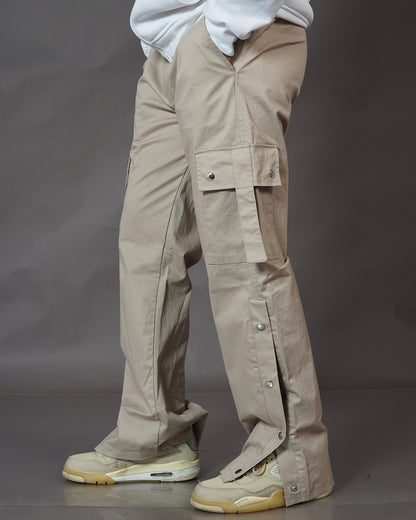 Cream 6-Pocket Cargo Pants – Functional Streetwear with Aesthetic Utility | Bombyy Clothings