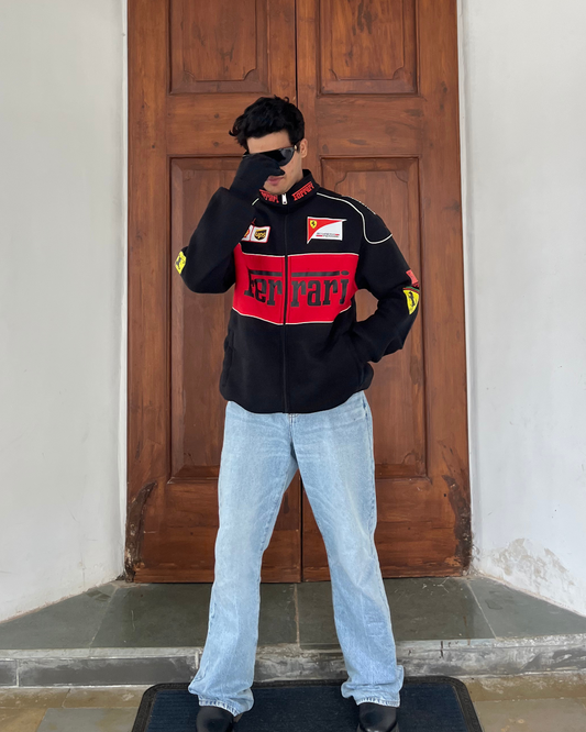 Ferrari F1 Scuderia black jacket vintage motorsport style premium men Bombyy Clothing