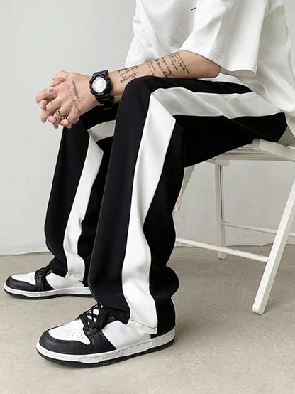 Black Trackpants with White Stripes – Classic Aesthetic Streetwear | Bombyy Clothings