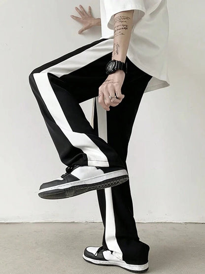 Black Trackpants with White Stripes – Classic Aesthetic Streetwear | Bombyy Clothings