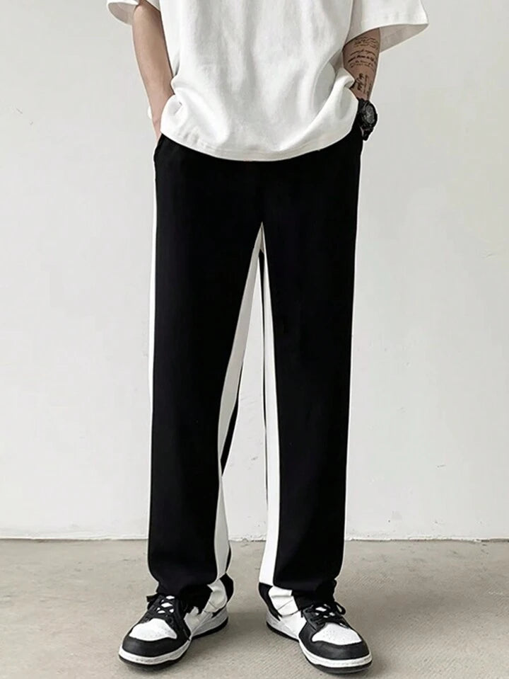Black Trackpants with White Stripes – Classic Aesthetic Streetwear | Bombyy Clothings