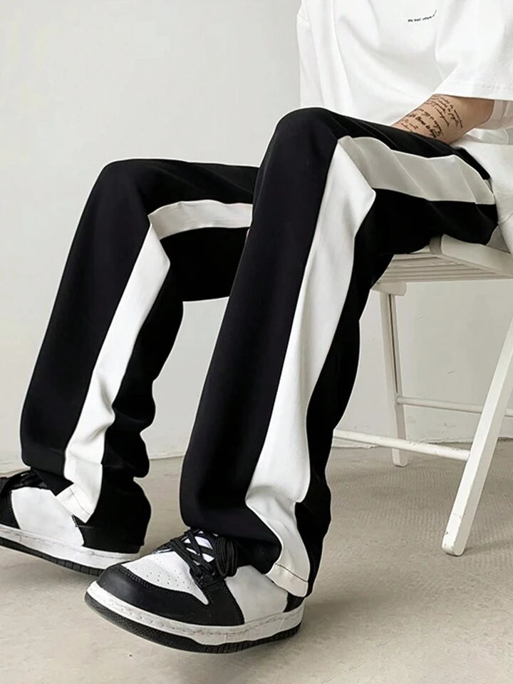Black Trackpants with White Stripes – Classic Aesthetic Streetwear | Bombyy Clothings