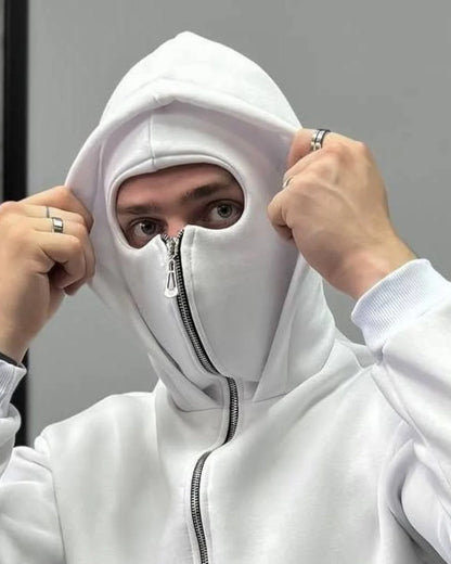 Clean White Balaclava Hoodie Mask.