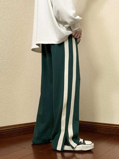 Green Trackpant with White Stripes – Classic Aesthetic Streetwear | Bombyy Clothings