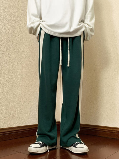 Green Trackpant with White Stripes – Classic Aesthetic Streetwear | Bombyy Clothings