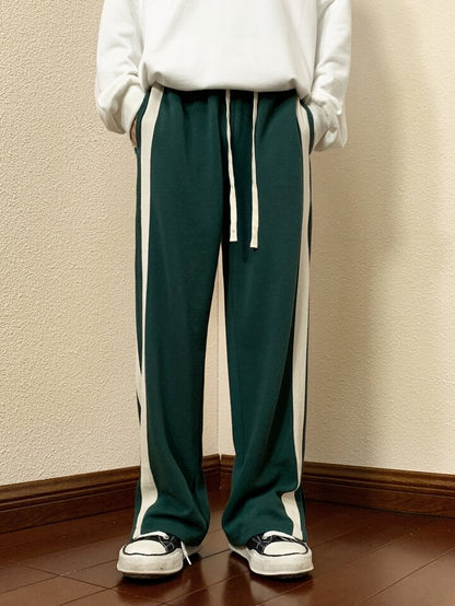 Green Trackpant with White Stripes – Classic Aesthetic Streetwear | Bombyy Clothings