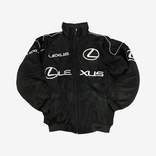 Premium Lexus embroidered jacket with sleek streetwear fit, insulated lining, and bold automotive branding.