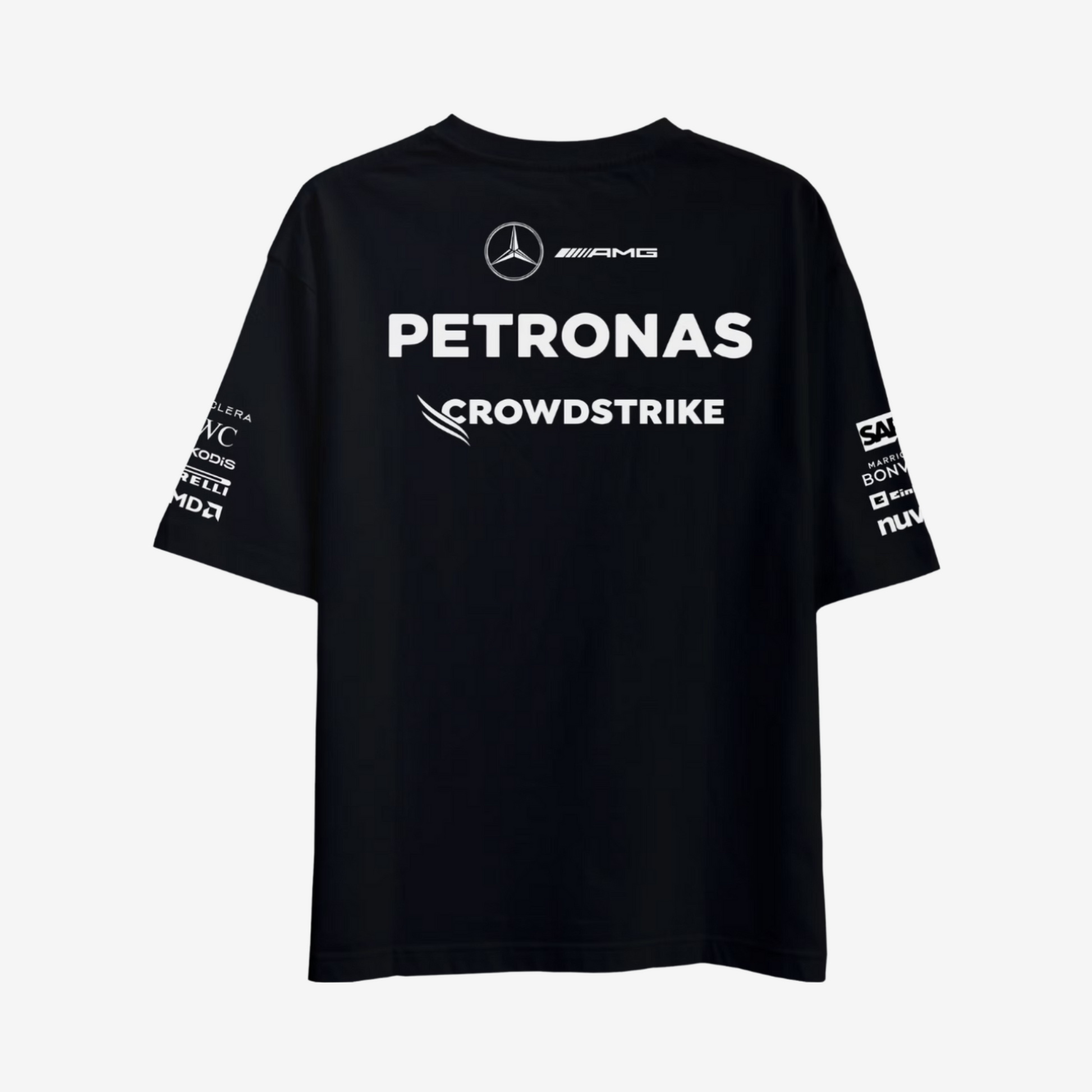 Vintage Petronas AMG oversized round neck tee with racing graphics and comfortable streetwear style.