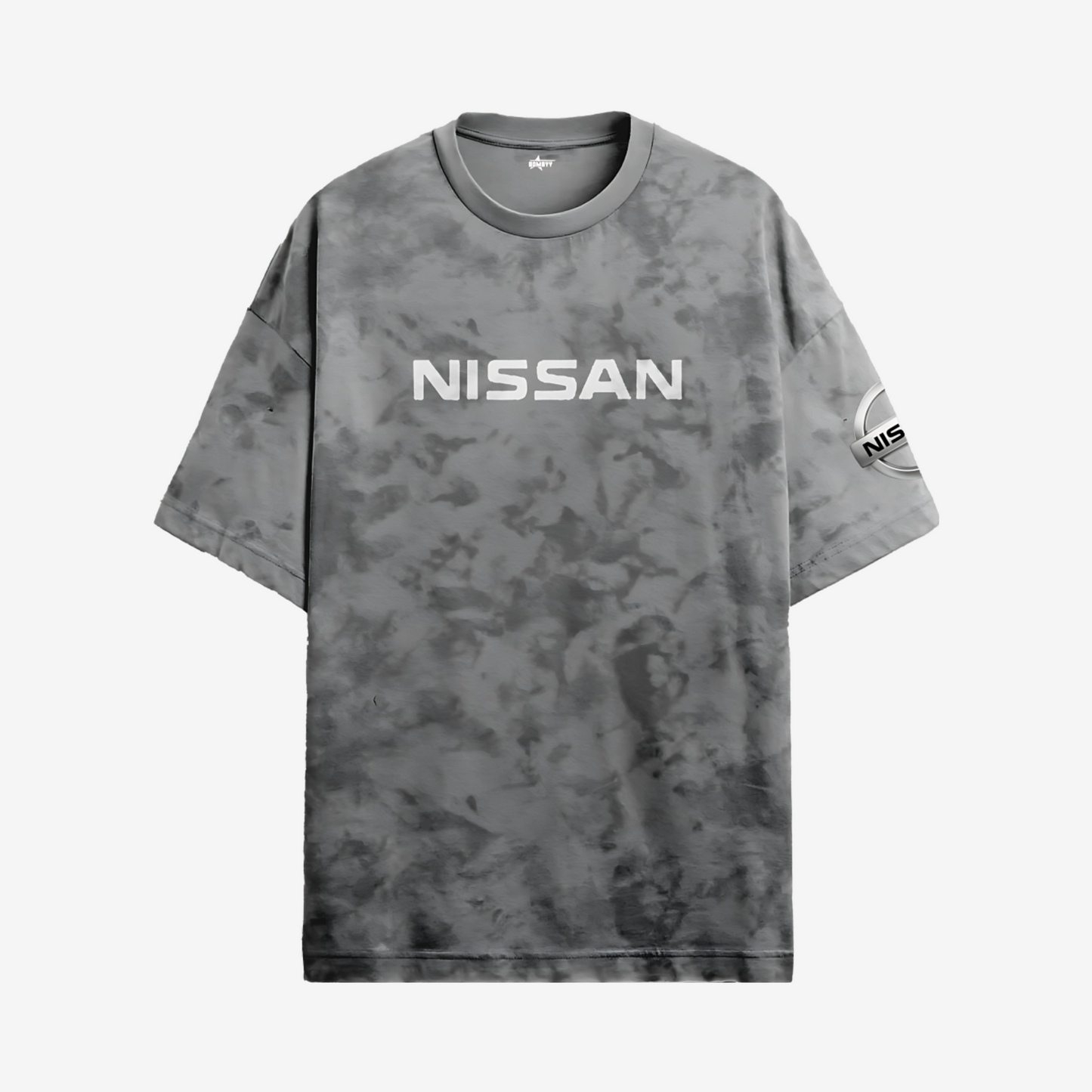 Black Nissan GTR acid wash bomber jacket with premium embroidery and motorsport detailing for car enthusiasts.